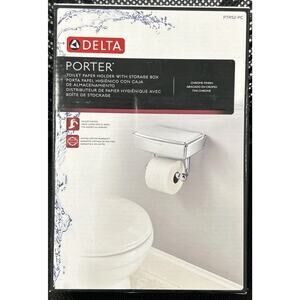 Delta Toilet Paper Holder with Hidden Wipes Storage – Chrome Bathroom Fixture